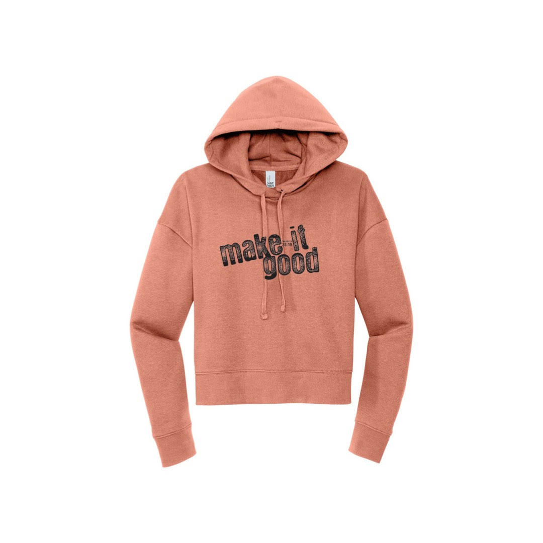 Embroidered Signature Women's Cropped Hoodie – Make It Good Apparel